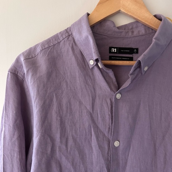 NWOT Linen Button Down Shirt. - Picture 3 of 5